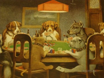 犬 Painting - ポーカーをする犬 4